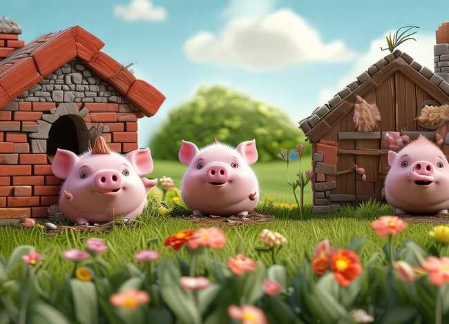 儿童故事三只小猪 - 幼儿园故事三只小猪盖房子 儿童故事三只小猪 - 幼儿园故事三只小猪盖房子