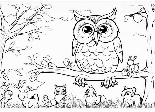 寓言故事儿童画不涂色、寓言故事涂色简笔画