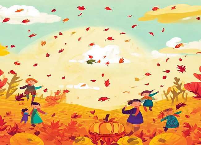 秋天的故事儿童画四年级 - 秋天的故事画一张画