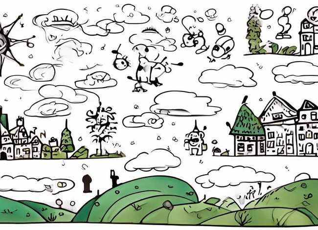 儿童简笔画故事组图黑白 - 少儿简笔画故事