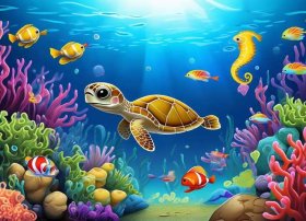 儿童海底世界背景板（海底世界背景墙幼儿园）