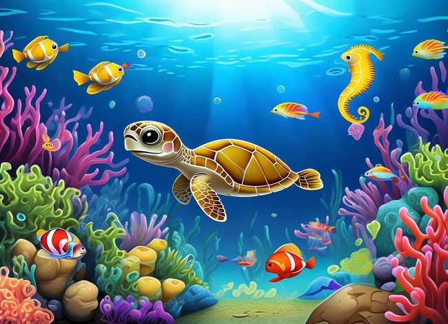 儿童海底世界背景板（海底世界背景墙幼儿园）
