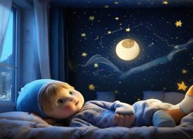 儿童睡前故事娃娃和月亮；宝宝睡前故事月亮和星星