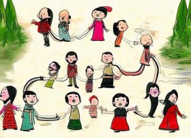 百家姓故事简笔画；百家姓简笔画插图