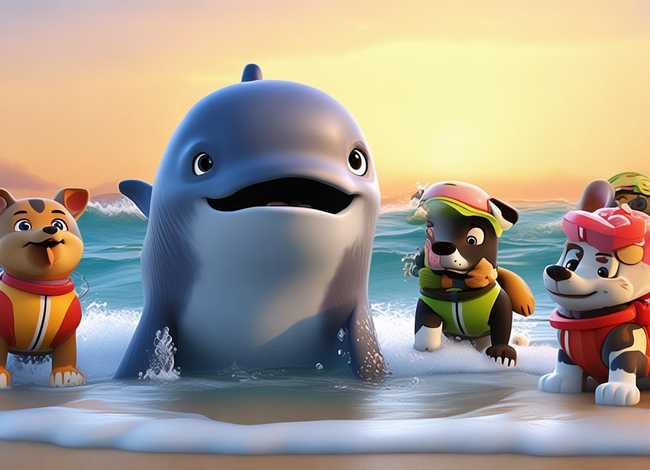 汪汪队救援小鲸鱼的儿童故事 汪汪队游上岸的小鲸鱼故事 汪汪队救援小鲸鱼的儿童故事 汪汪队游上岸的小鲸鱼故事
