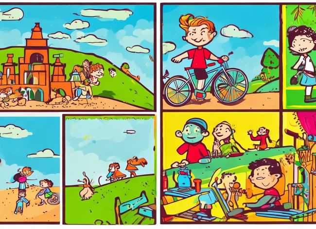 儿童连环画图片4张可打印免费、儿童连环画6张图片素材