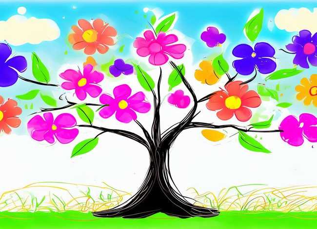 儿童画花树简笔画;儿童画花树简笔画图片 儿童画花树简笔画;儿童画花树简笔画图片