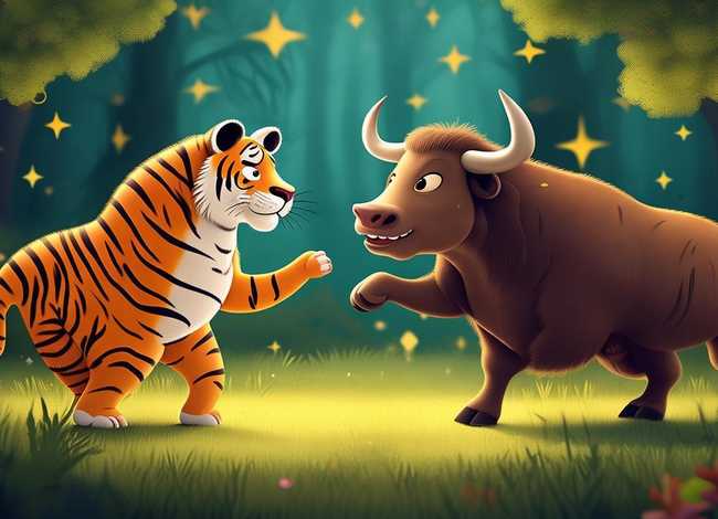 儿童睡前故事老虎与野牛，故事大全 睡前故事老虎与公牛