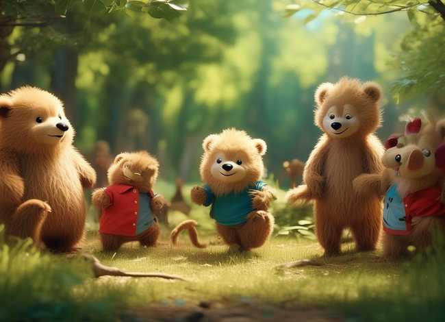 儿童故事三只小熊三只猴子，三只小熊幼儿故事