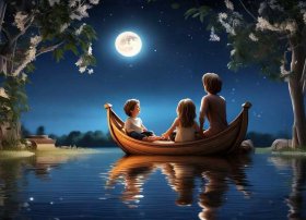 亲子讲故事《月亮船》，亲子讲故事《月亮船》视频播放