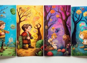 儿童故事四联画图片，故事四联画图片大全