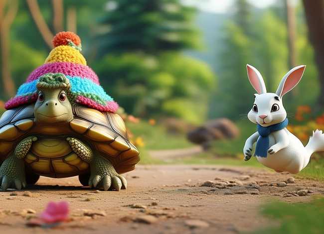 儿童原创故事新龟兔赛跑；幼儿故事新龟兔赛跑