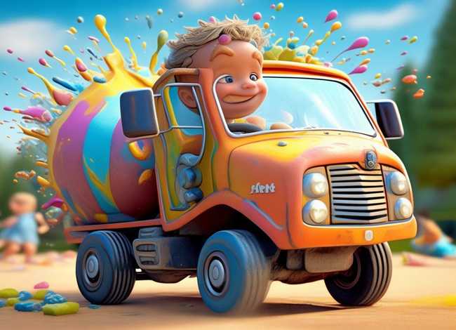 儿童搅拌车绘本故事；儿童搅拌车绘画