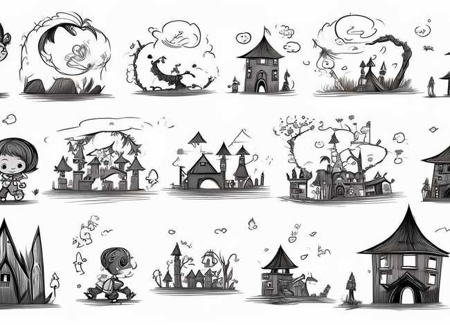 儿童简笔画故事组图黑白 - 少儿简笔画故事