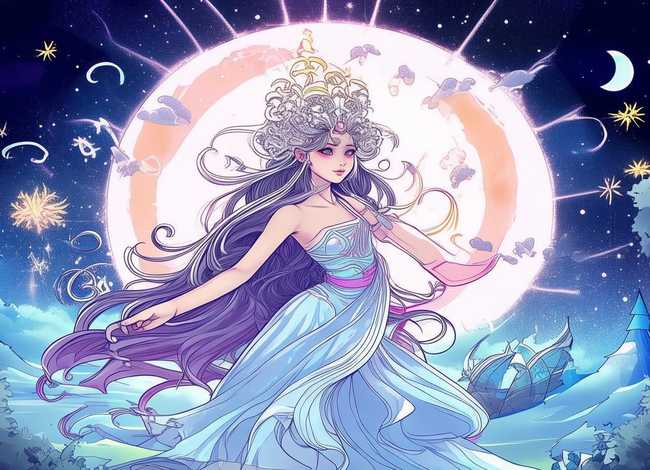 嫦娥儿童画涂颜色 - 嫦娥儿童画涂颜色的图片