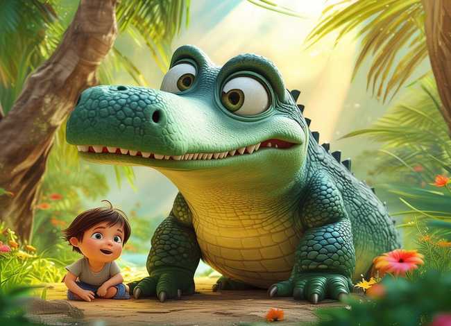 鳄鱼儿童故事英语版、鳄鱼英语绘本故事