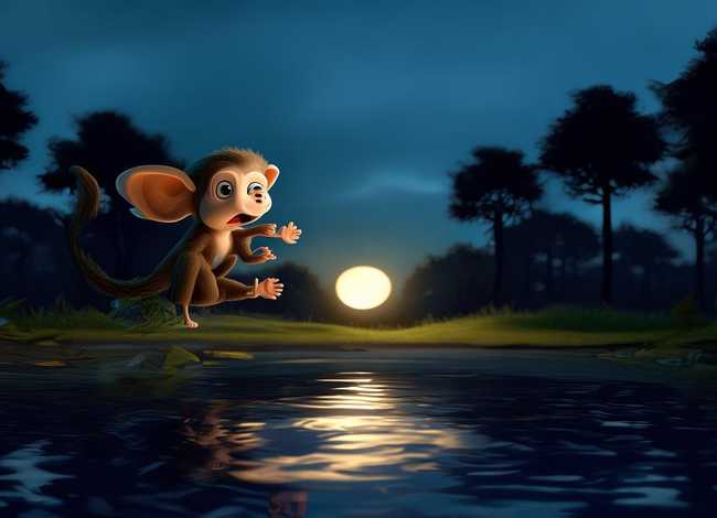 儿童睡前故事猴子捞月亮完整版，宝宝睡前故事猴子捞月亮