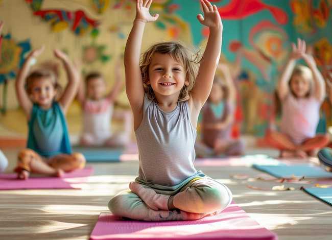 儿童故事瑜伽，播放儿童瑜伽的图片