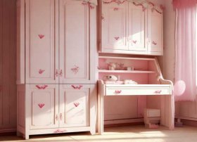 儿童房衣柜书桌一体效果图（儿童房衣柜书桌一体效果图女孩）