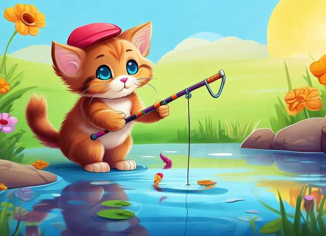 儿童启蒙绘本故事小猫钓鱼 幼儿绘本故事小猫钓鱼