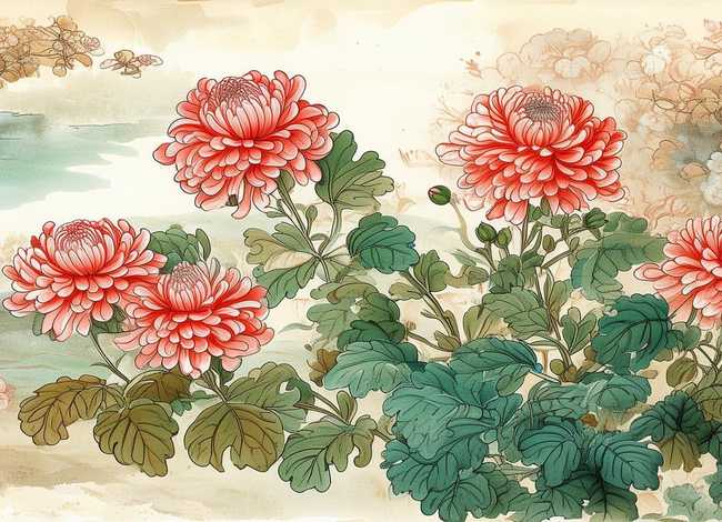 中国传统经典菊花纹样;中国传统菊花图案 中国传统经典菊花纹样;中国传统菊花图案