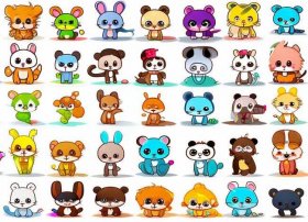 儿童益智简笔画各种小动物视频、50个小动物简笔画 儿童 可爱 彩色