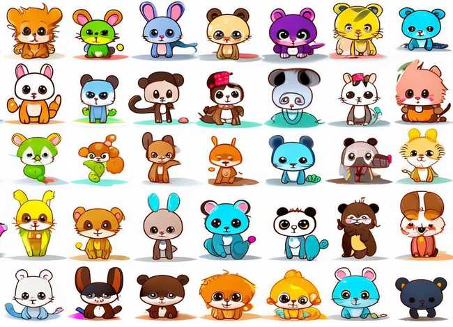 儿童益智简笔画各种小动物视频、50个小动物简笔画 儿童 可爱 彩色