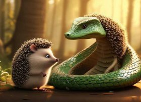 儿童故事刺猬和蛇、刺猬和大蛇的故事