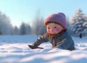 铲雪儿童的视频、儿童铲雪简笔画图片