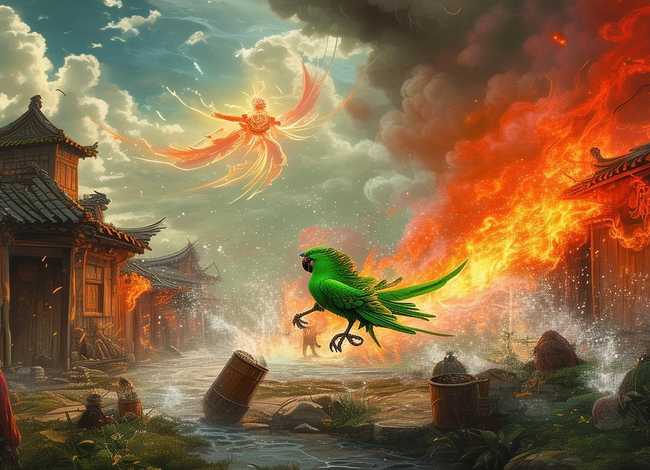 儿童故事鹦鹉救火被天神感动了、中国古代寓言故事鹦鹉救火读后感