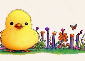 关于小鸡的故事插图、关于小鸡的故事插图简笔画