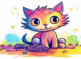 小猫儿童画简笔画、小猫儿童画简笔画图片