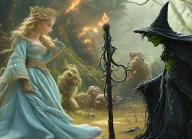 儿童童话故事公主王子与巫婆；公主和王子与巫婆和怪兽的故事