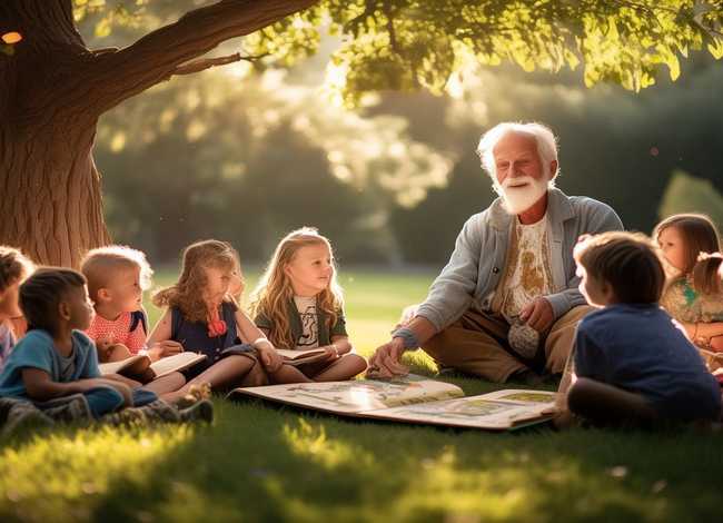 公园讲故事；公园讲故事看图写话一年级