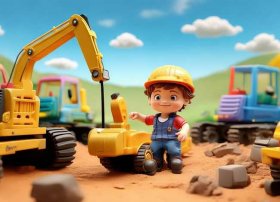 挖掘机儿童故事小说、挖掘机的幼儿故事