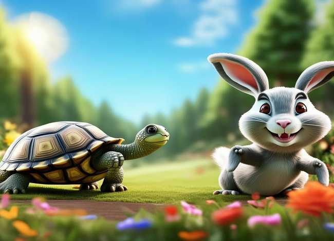儿童故事龟兔赛跑ppt制作方法，龟兔赛跑ppt课件制作