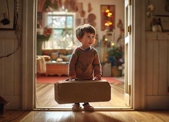 儿童故事男孩被当做邮件送往不同；男孩被寄送到妈妈同事家