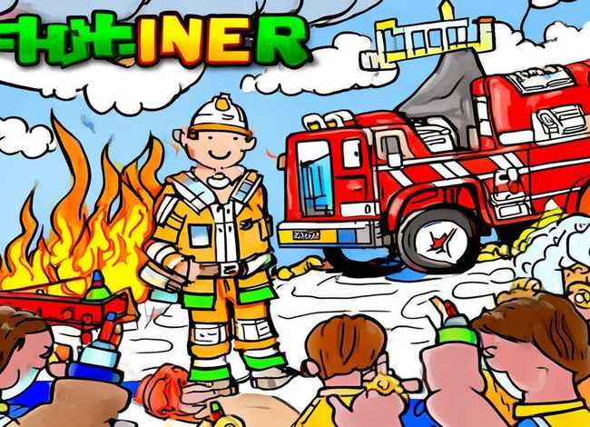 儿童消防填色画图片大全可打印免费 儿童消防画画图片大全 一等奖