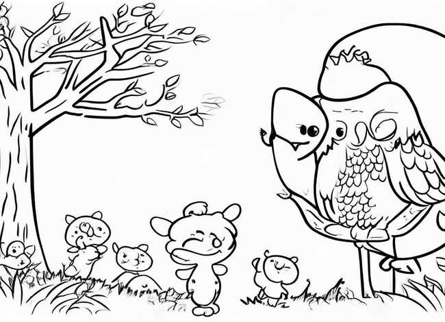 寓言故事儿童画不涂色、寓言故事涂色简笔画