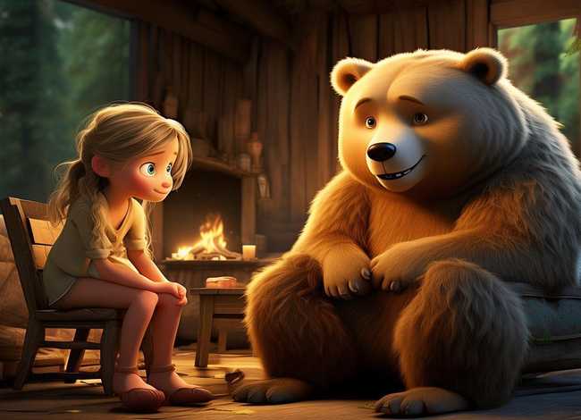 儿童故事金发女孩和三只熊的故事；一个金发女孩和三只熊的故事