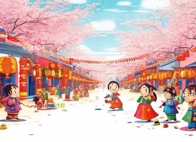 传统节日古诗儿童画 节日的古诗画