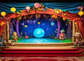 儿童讲故事舞台、讲故事舞台布置图片