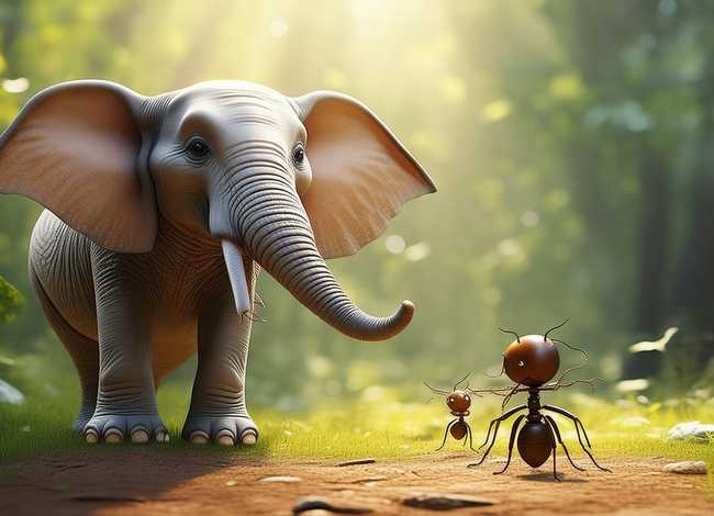 儿童故事大象和蚂蚁 - 幼儿故事蚂蚁和大象