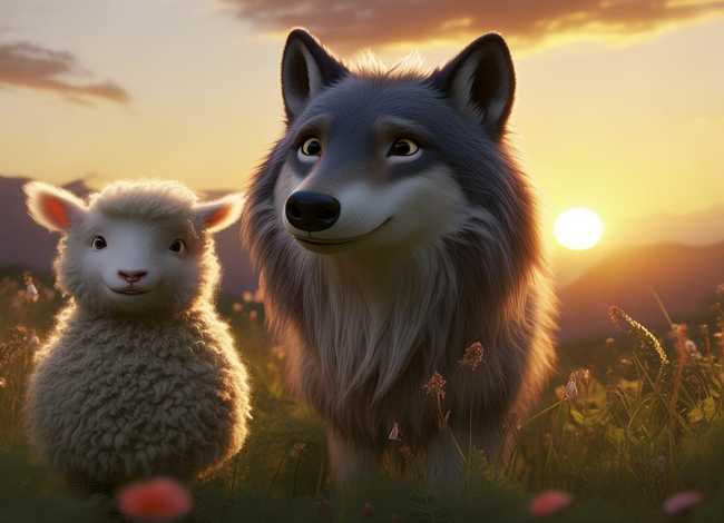 儿童睡前故事小羊和狼的故事、宝宝睡前故事狼和小羊的故事