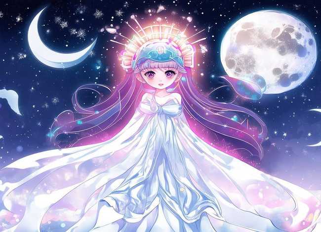 嫦娥儿童画涂颜色 - 嫦娥儿童画涂颜色的图片