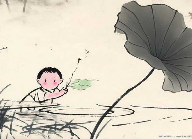 水墨画儿童荷叶 水墨画儿童荷叶怎么画