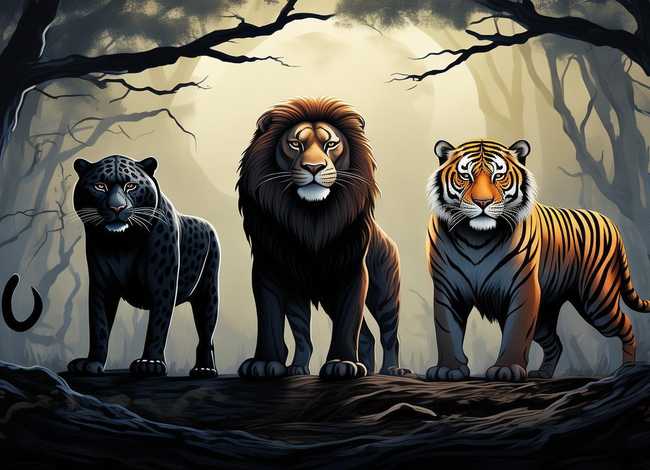 睡前故事豹子跟狮子、豹子狮子和老虎的故事大全