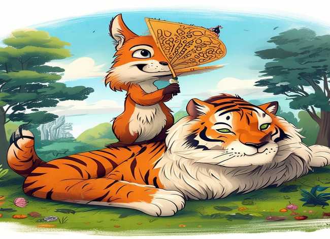 狐假虎威的英语，狐假虎威的英语绘本