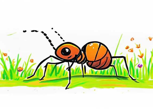 蚂蚁儿童画简单；儿童画蚂蚁简单画法