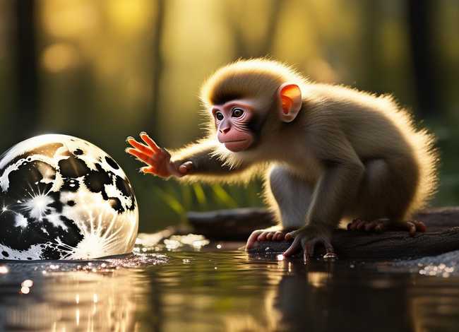 儿童故事猴子捞月亮的故事；猴子捞月亮的故事简易版